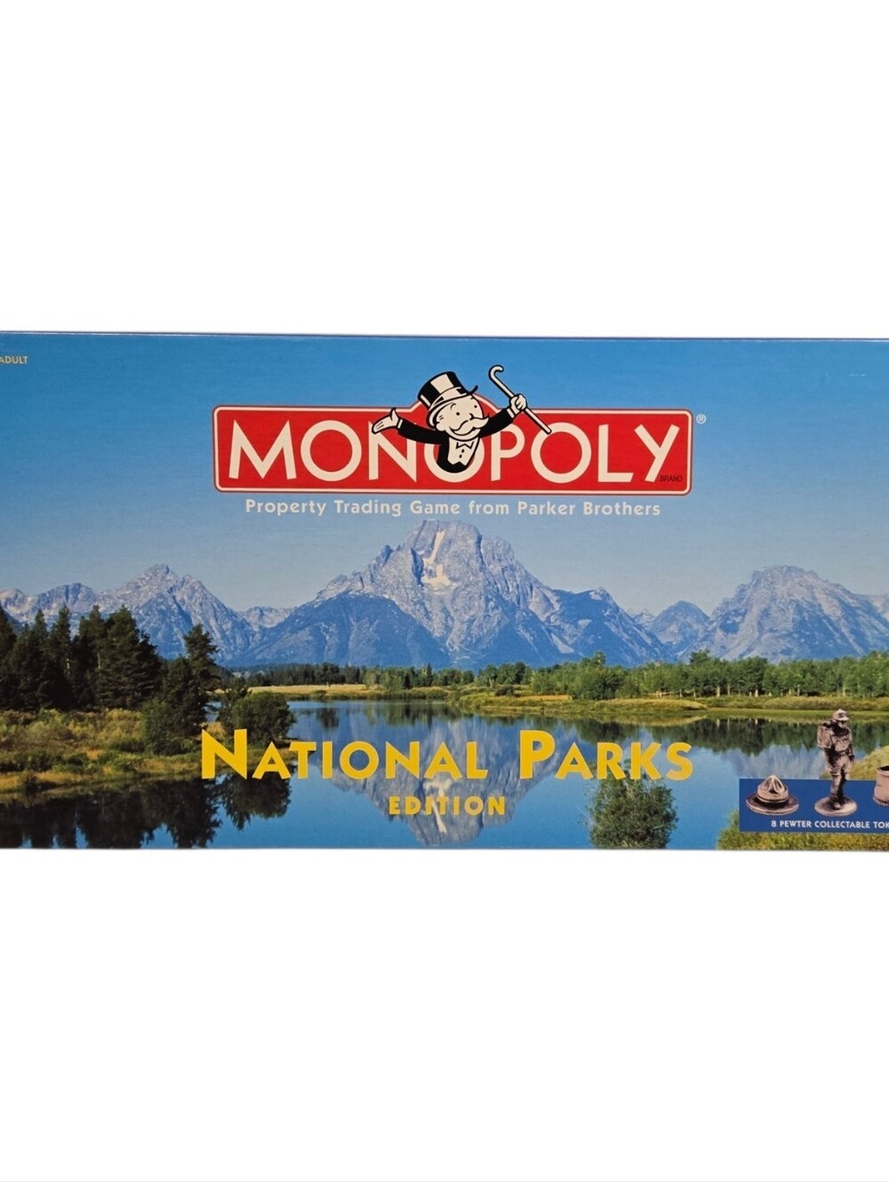 1998 Monopoly National Parks Edition Board Game w/ Pewter Tokens, Wooden Houses